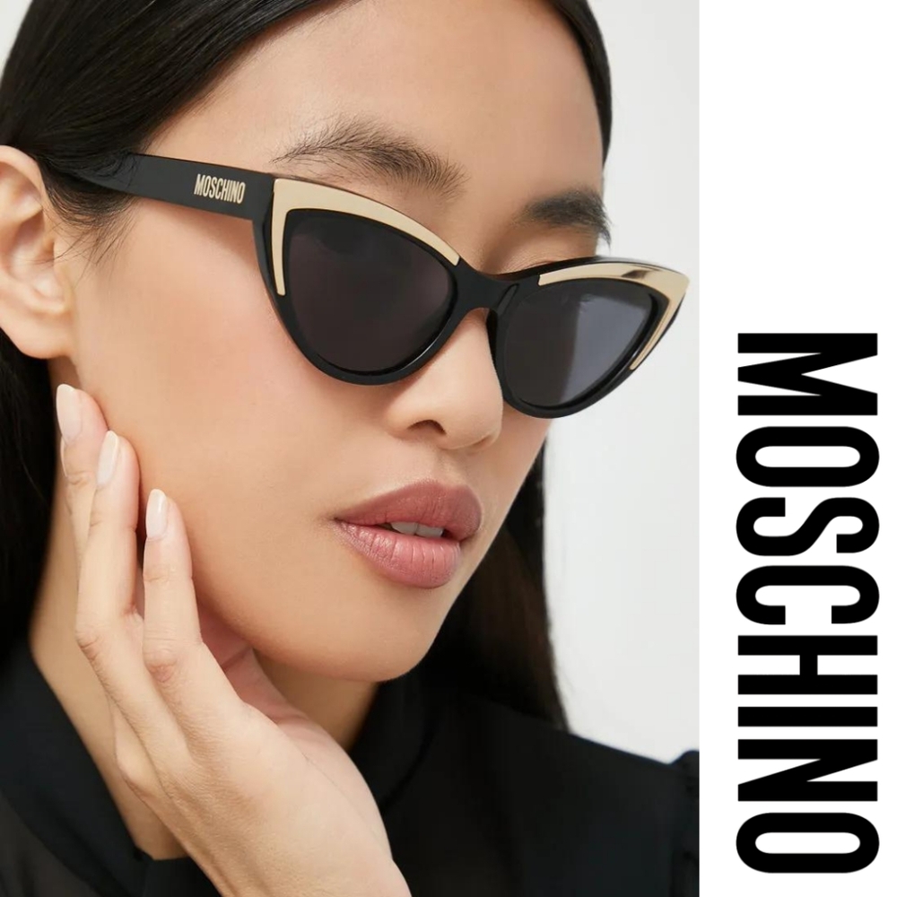 Moschino MOS094/S Sunglasses Color: Black/Grey Color Code: 807/R - Picture 4 of 12